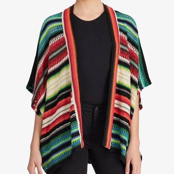 Ralph Lauren Sweaters - Ralph Lauren Multicolor Striped Poncho